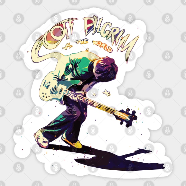 Colorful Pop Culture Art Scott Pilgrim Sticker by Nonconformist